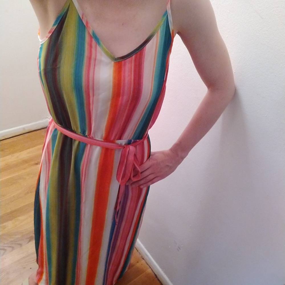 NEW Design Lab colorful striped maxi dress